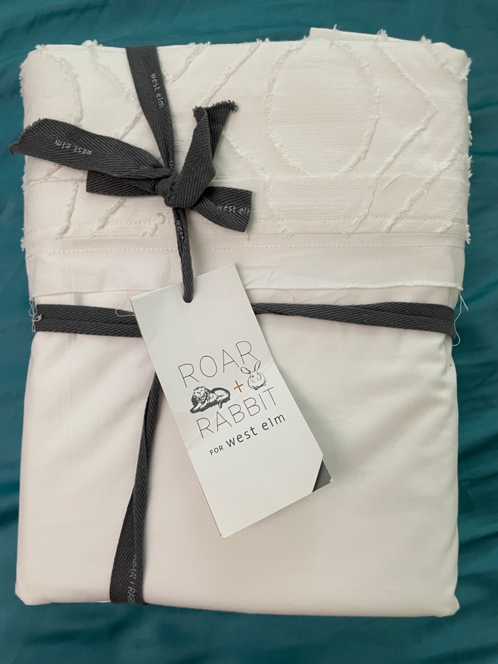 NWT Roar + Rabbit for West Elm White Queen Bedding Sheet Set
